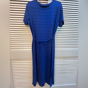Banana Republic midi dress - size L - royal blue with black pin stripes